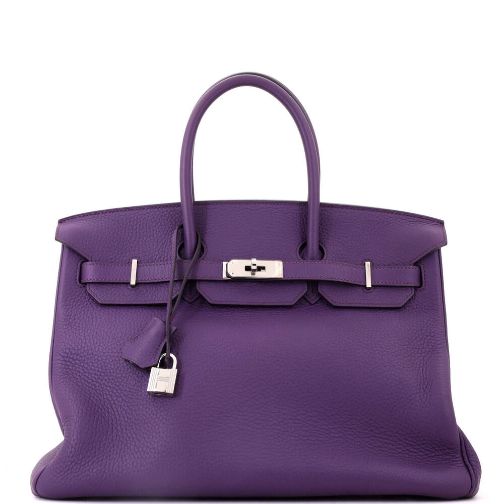 Hermes Birkin 35 Purple Clemence with Palladium Hardware